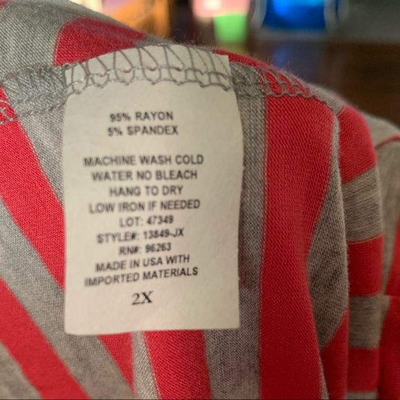 Pinc Long Stripe Dress, Super Cute, Size 2X ๐ป๐ป - Picture 4 of 6